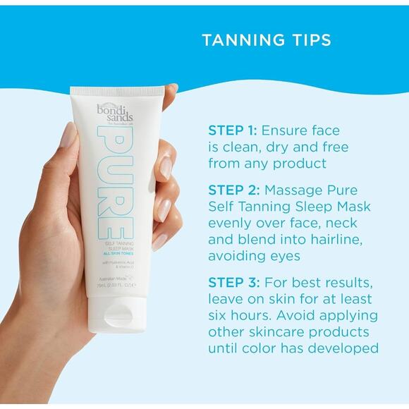 Bondi Sands PURE Self- Tanning Sleep Mask
75ml w/ Hyaluronic Acid & Vitamin B3 - Picture 5 of 6